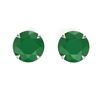 Image 1 : 4 CTW Emerald Designer Inspired Solitaire Stud Earrings 18K White Gold - REF-34T5M - 21820