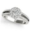 Image 2 : 0.89 CTW Certified VS/SI Diamond 2Pc Set Solitaire Halo 14K White Gold - REF-120A8X - 31026