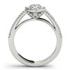 Image 4 : 0.89 CTW Certified VS/SI Diamond 2Pc Set Solitaire Halo 14K White Gold - REF-120A8X - 31026