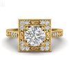 Image 2 : 1.1 CTW VS/SI Diamond Art Deco Ring 18K Yellow Gold - REF-180W2F - 37267