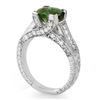 Image 2 : 3.0 CTW Green Tourmaline & Diamond Ring 18K White Gold - REF-103M3H - 11772