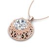 Image 1 : 1.11 CTW VS/SI Diamond Solitaire Art Deco Stud Necklace 18K Rose Gold - REF-298W2F - 36924