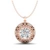 Image 2 : 1.11 CTW VS/SI Diamond Solitaire Art Deco Stud Necklace 18K Rose Gold - REF-298W2F - 36924