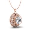 Image 4 : 1.11 CTW VS/SI Diamond Solitaire Art Deco Stud Necklace 18K Rose Gold - REF-298W2F - 36924