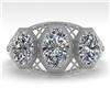 Image 1 : 2 CTW Past Present Future VS/SI Oval Cut Diamond Ring 18K White Gold - REF-421M6H - 36066