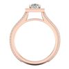 Image 4 : 1.41 CTW Princess VS/SI Diamond Solitaire Micro Pave Ring 18K Rose Gold - REF-200X2T - 37179