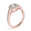 Image 4 : 0.9 CTW Certified VS/SI Diamond Solitaire Halo Ring 18K Rose Gold - REF-122M2H - 26561