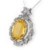 Image 2 : 12.8 CTW Citrine & Diamond Necklace 14K White Gold - REF-106W8F - 10339