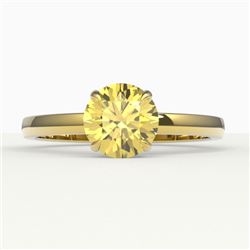 2 CTW Citrine Designer Inspired Solitaire Engagement Ring 18K Yellow Gold - REF-30N4Y - 22219