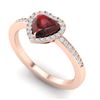 Image 2 : 1.20 CTW Garnet & Micro VS/SI Diamond Ring Heart 14K Rose Gold - REF-35X3T - 21405