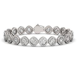 15.58 CTW Cushion Cut Diamond Designer Bracelet 18K White Gold - REF-2887F8N - 42860