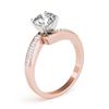 Image 4 : 1.15 CTW Certified VS/SI Diamond Bypass Solitaire Ring 18K Rose Gold - REF-363W5F - 27679