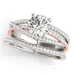 1.29 CTW Certified VS/SI Diamond 2Pc Set Solitaire 14K White & Rose Gold - REF-220F5N - 32120