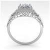 Image 4 : 1.0 CTW VS/SI Princess Diamond Solitaire Engagement Ring Deco 18K White Gold - REF-344W4F - 36042