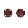 Image 1 : 4 CTW Garnet Designer Inspired Solitaire Stud Earrings 18K White Gold - REF-29T3M - 21823