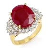 Image 1 : 8.32 CTW Ruby & Diamond Ring 14K Yellow Gold - REF-170W2F - 12851