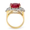 Image 2 : 8.32 CTW Ruby & Diamond Ring 14K Yellow Gold - REF-170W2F - 12851