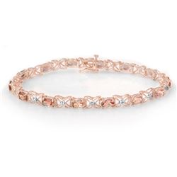 6.0 CTW Pink Tourmaline & Diamond Bracelet 18K Rose Gold - REF-132N5Y - 14140