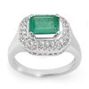 Image 1 : 1.90 CTW Emerald & Diamond Ring 14K White Gold - REF-55W8F - 10620