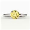 Image 1 : 2 CTW Citrine Designer Inspired Solitaire Engagement Ring 18K White Gold - REF-30X4T - 22218