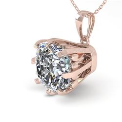 1 CTW VS/SI Cushion Diamond Solitaire Necklace 18K Rose Gold - REF-297K2W - 35720