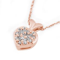 0.20 CTW Certified VS/SI Diamond Necklace 18K Rose Gold - REF-41F8N - 10132