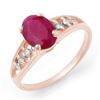 Image 1 : 1.70 CTW Ruby & Diamond Ring 14K White Gold - REF-22Y9K - 13958