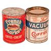 Image 1 : Coffee tins (2); French Market Coffee & Chicory & Ferndell Vacuum Coffee 1# tins w/paper labels, bot