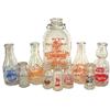 Image 1 : Advertising dairy bottles (10); embossed & pyro, includes Central Dairy cream top-Jefferson City, MO