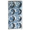 Image 1 : Cobalt blue & white granite ware muffin pan, holds 8 muffins, small edge chips front & back, has hol