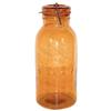 Image 1 : Safety 1/2 gal. amber fruit jar, ground lip, glass lid w/wire closure, 78 on base, Exc. condition, 1