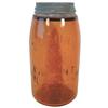 Image 1 : Mason's qt. medium amber fruit jar, Mason's Patent Nov. 30TH 1858 w/Cross on front, pat. Nov. 26, 67