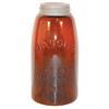 Image 1 : Mason's 1/2 gal. dark amber fruit jar, Mason's-Patent Nov. 30TH -1858, Cross on reverse side, looks 
