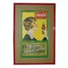 Image 1 : Coca-Cola litho on paper hanger sign, c.1920, pretty lady holding bottle, professionally framed & ma