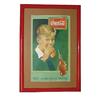 Image 1 : Coca-Cola litho on paper hanger sign, c.1920, boy w/hot dog & bottle, professionally framed & matted