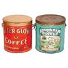 Image 1 : Coffee tins (2); Kenny's Maid Coffee & After Glow Coffee-Marshalltown, Iowa, 4# pails, both Good+ co