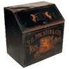 Image 1 : Bulk coffee bin, S.H. Holstad's & Co's Teas & Coffees-Minneapolis, litho on tin w/slanted hinged lid