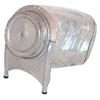 Image 1 : Aridor Co. countertop candy display jar, curved glass w/aluminum frame, pat. 1917, VG condition, 7"W