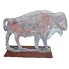 Image 1 : Windmill weight, Buffalo w/embossed letters NDG on side, cast iron, old red paint, 11"H.