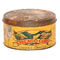 Chicago Cubs Chewing Tobacco tin, mfgd. by Rock City Tobacco Co.-Quebec,  dated 1936, VG condition, 6