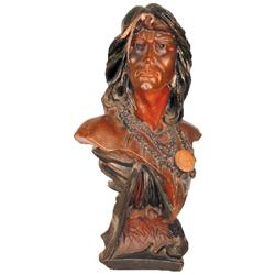Chalkware Indian bust, Hiawatha, sat on counter in tobacco store, very detailed, VG condition, 18"W