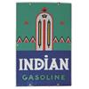Image 1 : Indian Gasoline porcelain sign, very colorful, Exc. condition w/2 very small chips on bottom, 12"W x