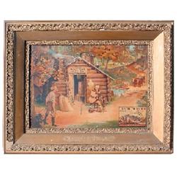 Old Boone Distillery litho on tin sign in original frame, Thixton Millett & Co., Louisville, KY., na