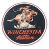 Image 1 : Winchester 2 sided hanging sign, litho on aluminum, VG condition, 38"Dia.