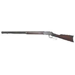 Winchester rifle, Model 94, 25-35 W.C.F., 26" round barrel, rear sight missing, dovetail filled, pat