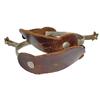 Image 1 : Spurs, marked "Crockett", 5 point 1"Dia. Rowels, German Silver plate w/well worn boot straps.
