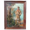 Image 1 : Old Schenley Whiskey litho on tin sign, pictures Daniel Boone, reads "I've Struck The Trail", nice o