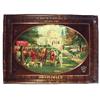 Image 1 : Monticello Distilling Co. self framed litho on tin sign, pictures group drinking Monticello Whiskey 