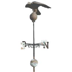 Eagle weathervane, cast zinc head & copper body, iron base, most likely from a grand public building