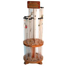 Pirastro Violin Strings revolving display, wood w/glass tubes (one ...